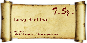 Turay Szelina névjegykártya